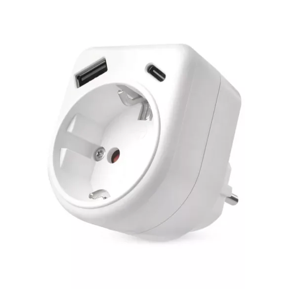 Aljzat elágazó 1*USB, 1*USB-C Fehér