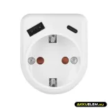 Aljzat elágazó 1*USB, 1*USB-C Fehér