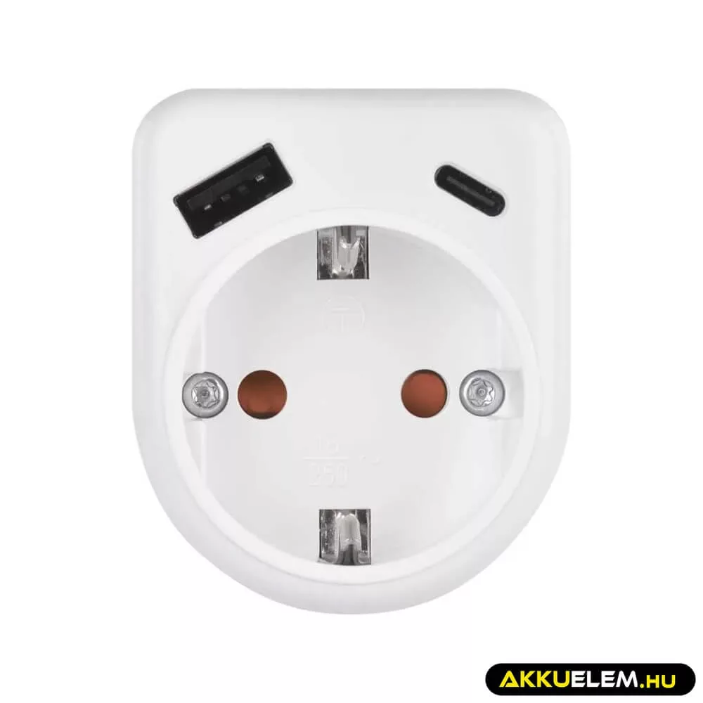 Aljzat elágazó 1*USB, 1*USB-C Fehér