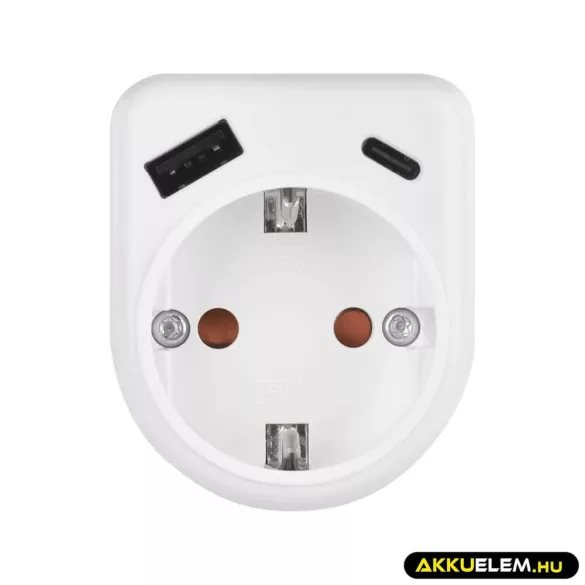Aljzat elágazó 1*USB, 1*USB-C Fehér