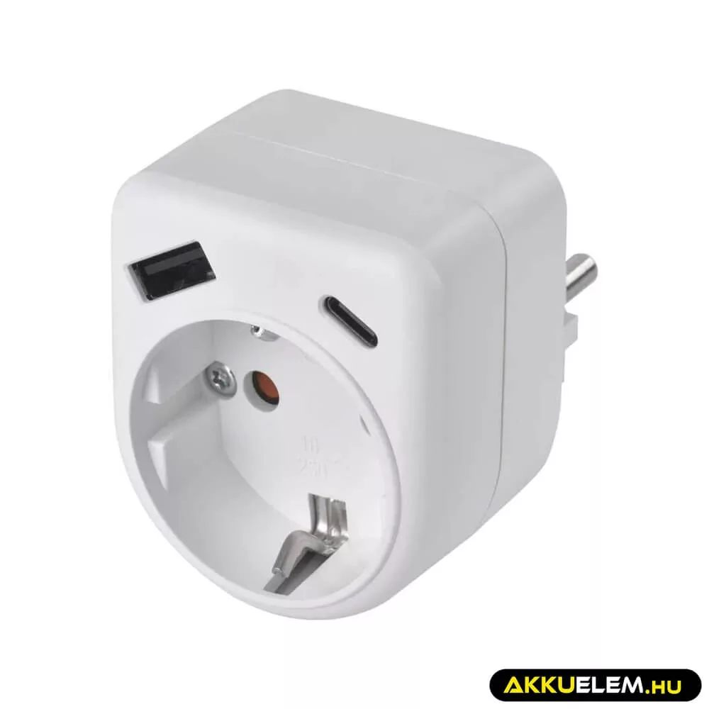 Aljzat elágazó 1*USB, 1*USB-C Fehér