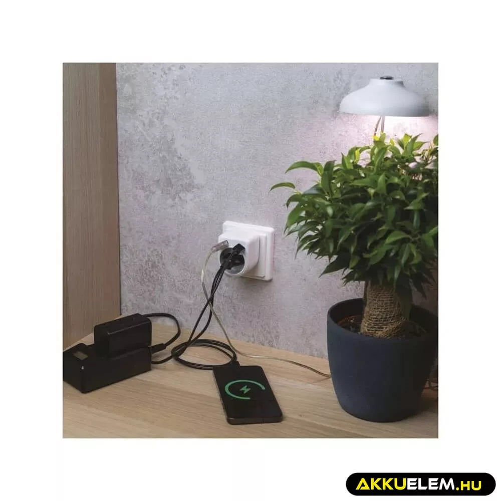 Aljzat elágazó 1*USB, 1*USB-C Fehér