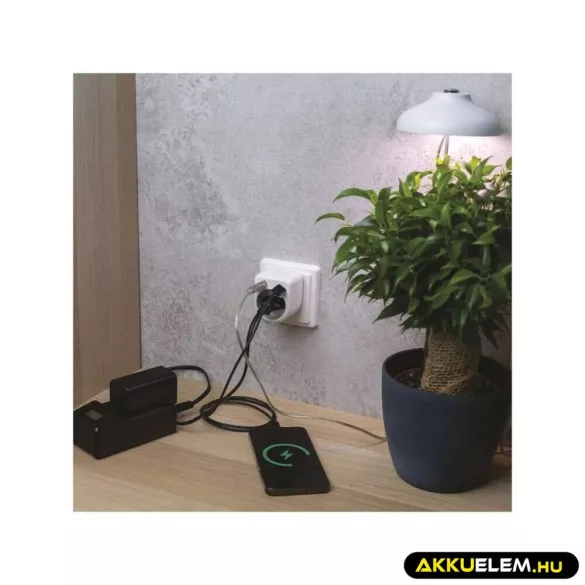 Aljzat elágazó 1*USB, 1*USB-C Fehér