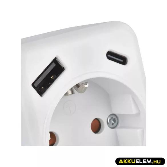 Aljzat elágazó 1*USB, 1*USB-C Fehér