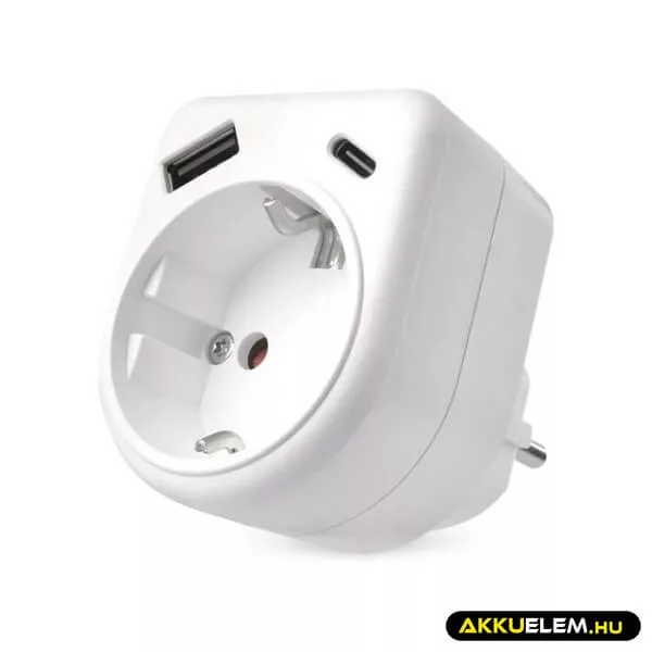 Aljzat elágazó 1*USB, 1*USB-C Fehér