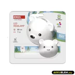 Fejlámpa P3543 LED tölthető medve 80LM