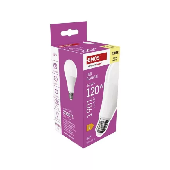 Classic LED-izzó A70 7W 1627 (120W) 1901lm WW 2700K