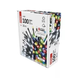   Karácsonyi füzér 100Led 10 +5m kül/bel színes/ CW fehér