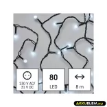 Karácsonyi füzér 80Led 8+5m IP44 cherry CW