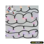 Karácsonyi 10 +3m szines fényfüzér 96Led IP44 (170cm-es fára) TÁVIRÁNYÍTÓ