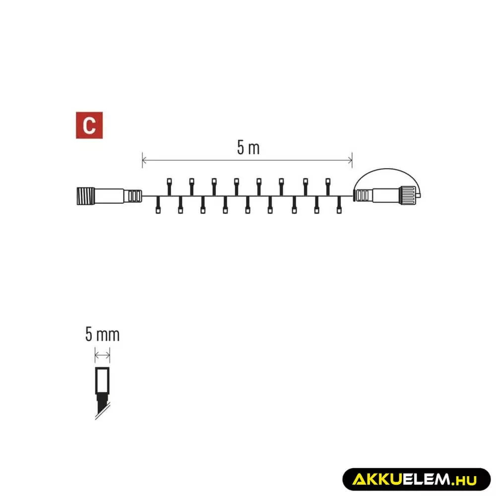 Karácsonyi féyyfüzér CNT 500Led 5m hossz WM C IP44