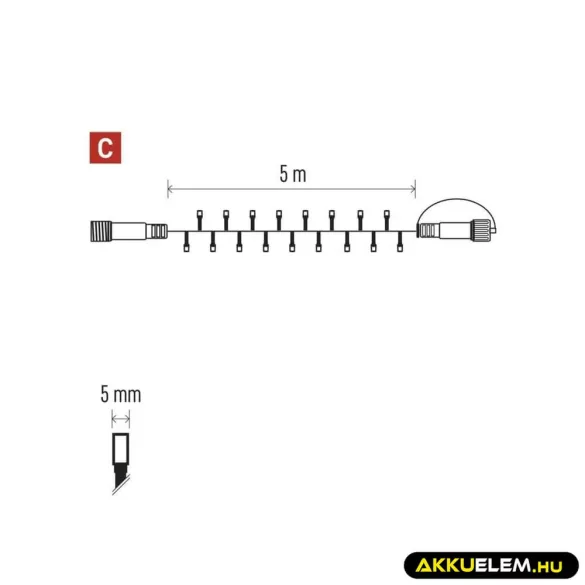 Karácsonyi féyyfüzér CNT 500Led 5m hossz WM C IP44