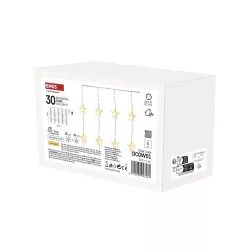 Karácsonyi fényfüggöny 30DB csillag 120*90cm beltéri WW