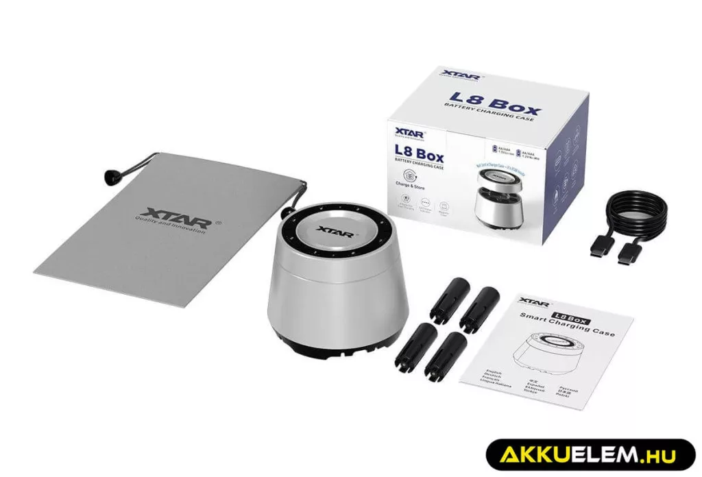 XTAR L8 Box akkutöltő 1,5V li-ion és 1,2V NiMH AA/AAA akkukhoz