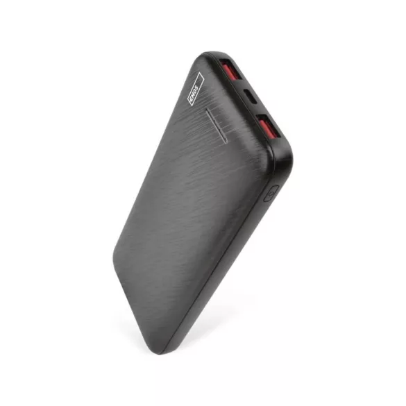 Powerbank 10000mAh 22,5W LED kijelzővel fekete 1*USB-C 2*USB-A
