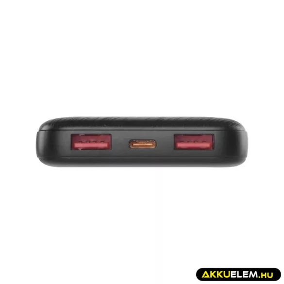 Powerbank 10000mAh 22,5W LED kijelzővel fekete 1*USB-C 2*USB-A