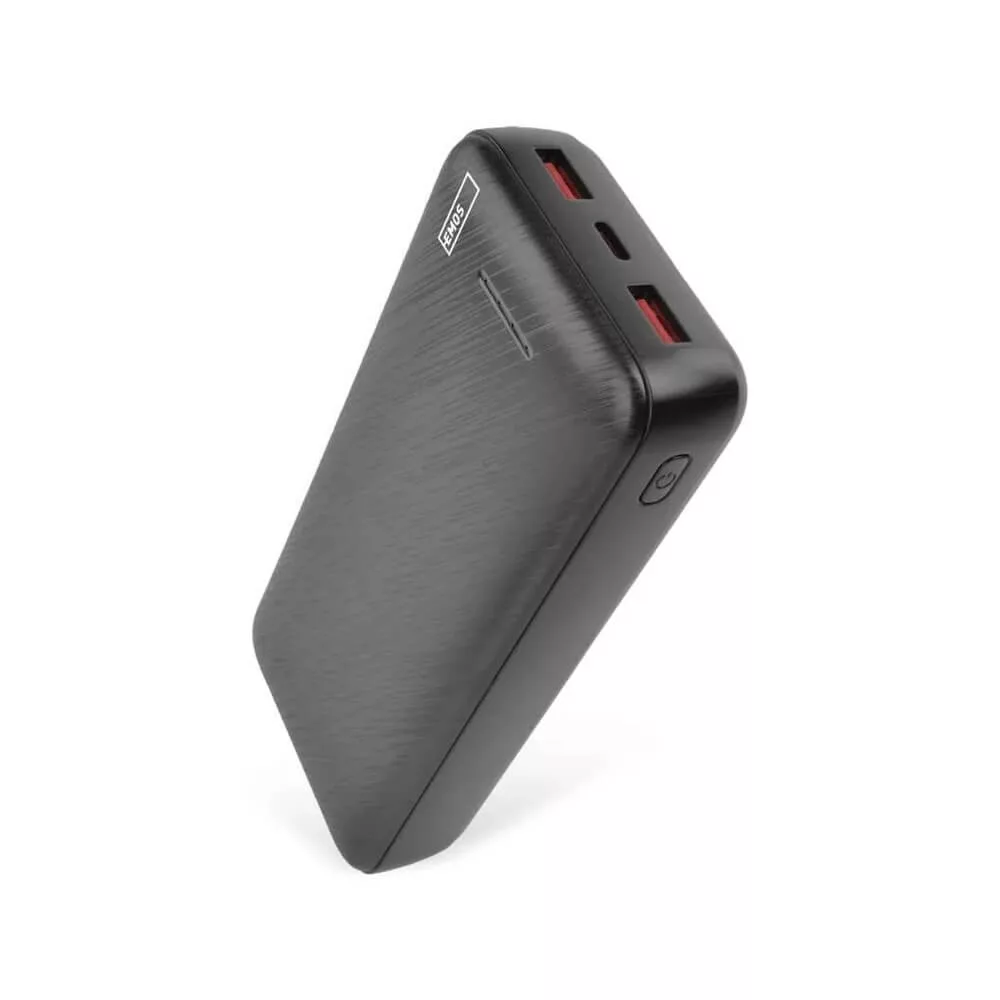 Powerbank 20000mAh 22,5W LED kijelzővel fekete 1*USB-C 2*USB-A
