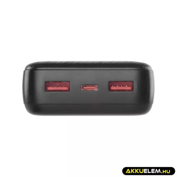Powerbank 20000mAh 22,5W LED kijelzővel fekete 1*USB-C 2*USB-A