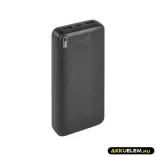 Powerbank 20000mAh 22,5W LED kijelzővel fekete 1*USB-C 2*USB-A