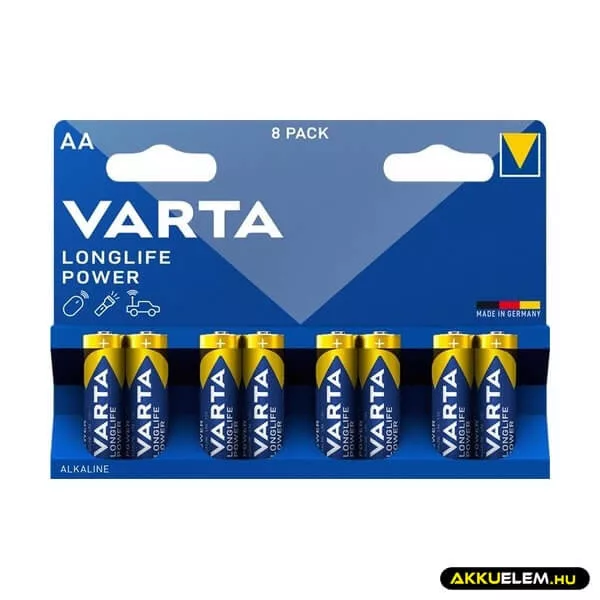 Varta Longlife Power LR6 AA elem 8db/csomag (ár/csomag) Varta Longlife Power LR6 AA elem 8db/csomag (ár/csomag)