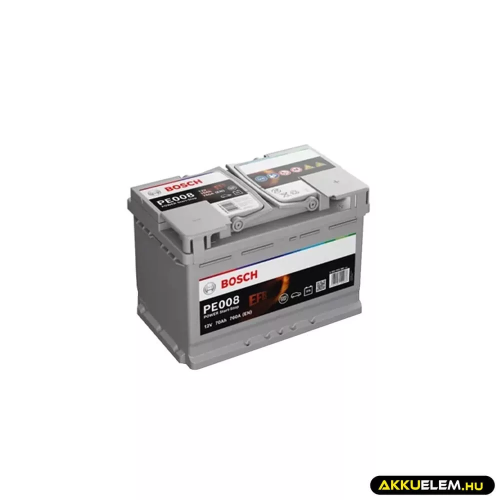Bosch PE0080 12V 70Ah 760A JOBB+ Start-Stop EFB autó akkumulátor Bosch PE0080 12V 70Ah 760A JOBB+ Start-Stop EFB autó akkumulátor