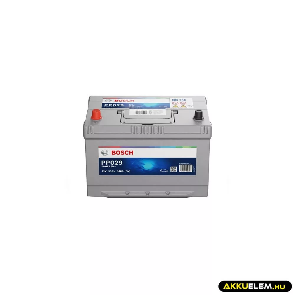 Bosch PP029 12V 95Ah 840A BAL+ ASIA autó akkumulátor