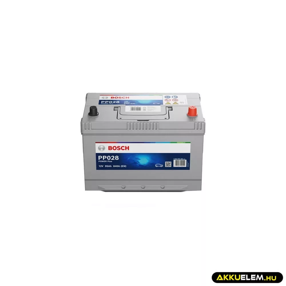 Bosch PP028 12V 95Ah 840A JOBB+ ASIA  autó akkumulátor