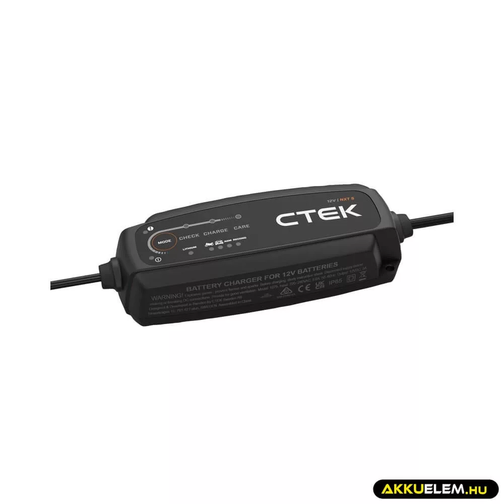 CTEK NXT5 autó akkumulátor tölto 12V 5A ólom, AGM, lítium 40-659 CTEK NXT5 autó akkumulátor tölto 12V 5A ólom, AGM, lítium 40-659