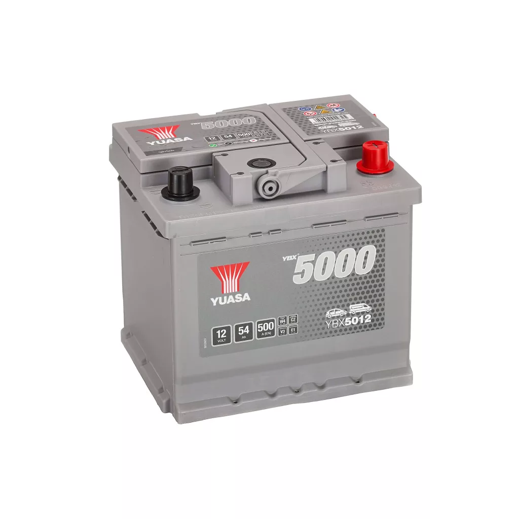 Yuasa 12V 54Ah 500A YBX5012 autó akkumulátor JOBB+ Yuasa 12V 54Ah 500A YBX5012 autó akkumulátor JOBB+