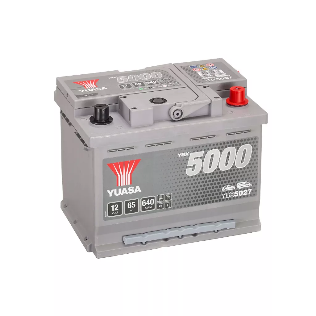 Yuasa 12V 65Ah 640A YBX5027 autó akkumulátor JOBB+ Yuasa 12V 65Ah 640A YBX5027 autó akkumulátor JOBB+