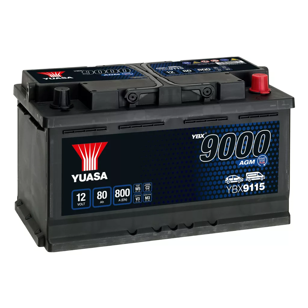 Yuasa 12V 80Ah 800A YBX9115 autó akkumulátor Start-Stop AGM JOBB+ Yuasa 12V 80Ah 800A YBX9115 autó akkumulátor Start-Stop AGM JOBB+
