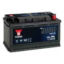   Yuasa 12V 80Ah 800A YBX9115 autó akkumulátor Start-Stop AGM JOBB+
