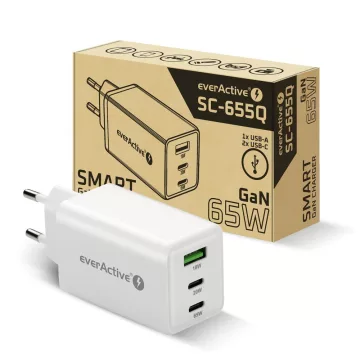 everActive USB töltő SC-655Q 2*usb-c QC4 65W