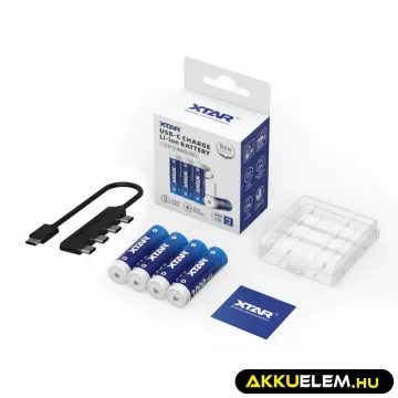   Xtar AA 3000mAh 1,5V Li-Ion akku beépített USB-C töltővel (nem bontható)