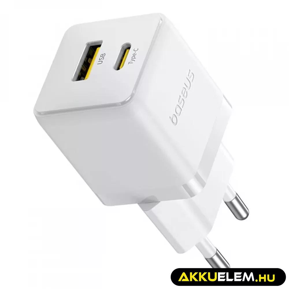 Baseus hálózati adapter 30W EU 1*USB 1* USB-C Mini Yet Powerful