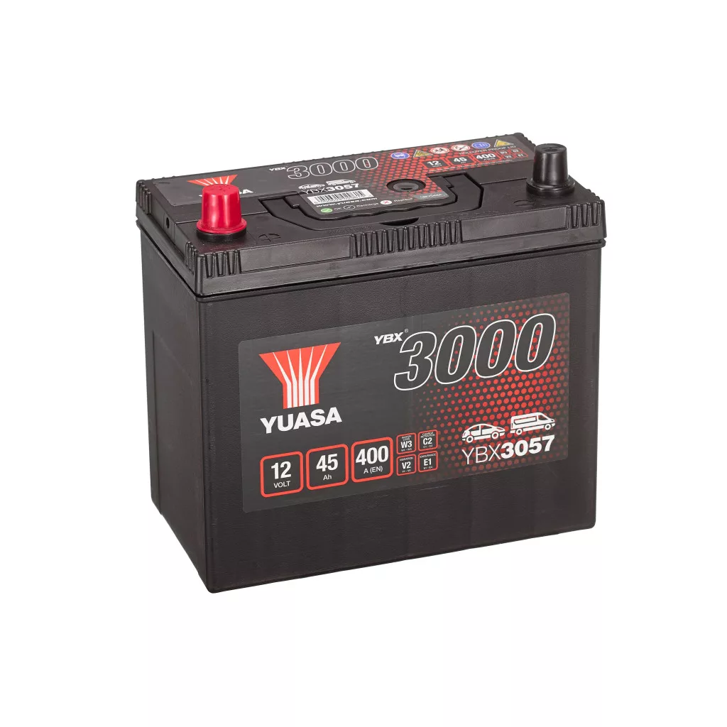 Yuasa 12V 45Ah 400A YBX3057 Autó akkumulátor BAL+ Yuasa 12V 45Ah 400A YBX3057 Autó akkumulátor BAL+
