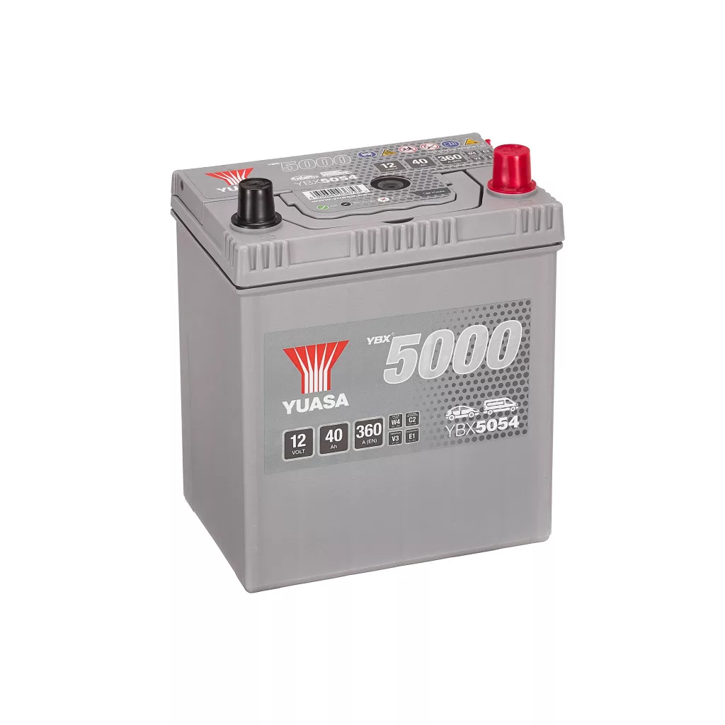 Yuasa 12V 40Ah 360A YBX5054 Autó akkumulátor JOBB+ Yuasa 12V 40Ah 360A YBX5054 Autó akkumulátor JOBB+