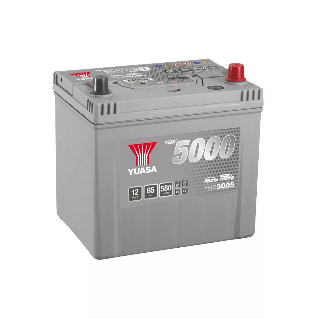 Yuasa 12V 65Ah 580A YBX5005 Autó akkumulátor JOBB+ Yuasa 12V 65Ah 580A YBX5005 Autó akkumulátor JOBB+