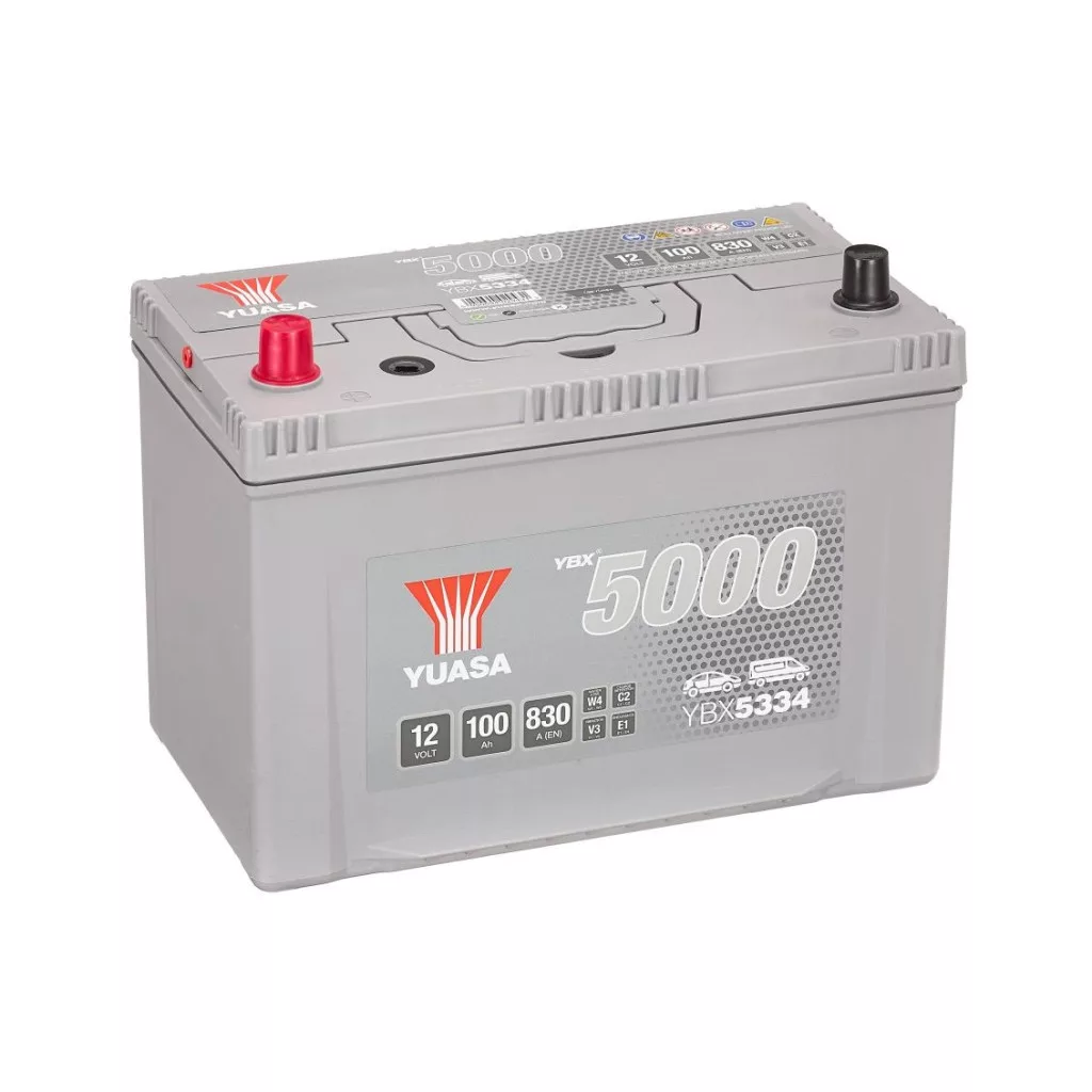 Yuasa 12V 100Ah 830A YBX5334 Autó akkumulátor BAL+ Yuasa 12V 100Ah 830A YBX5334 Autó akkumulátor BAL+