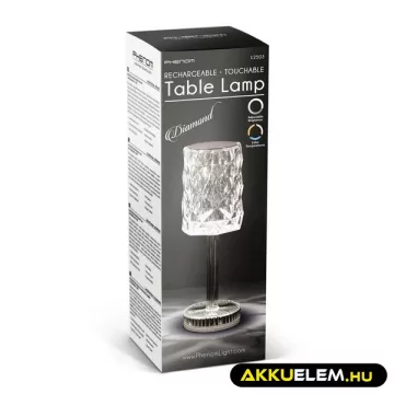   Phenom lámpa asztali Diamond tölthető, 3 színhőm mód akkus