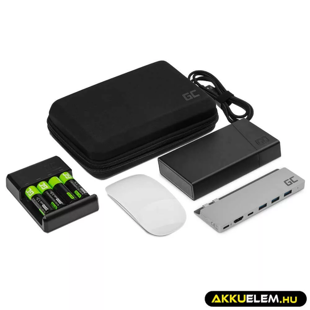GreenCell PowerCase utazó tároló rendező tok elektronikai kiegészítőkhöz