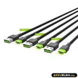 GreenCell Ray USB-C 120cm kábel zöld LED backlight gyorstöltő Ultra Charge QC 3.0 - GreenCell
