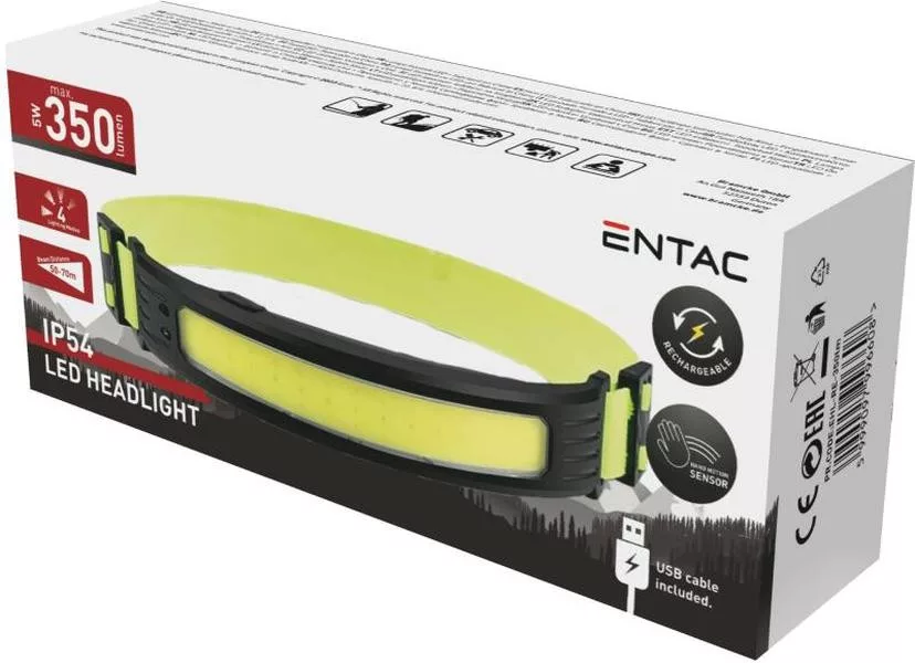 Entac fejlámpa 5W COB LED beépített akkuval
