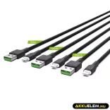GreenCell kábel Ray USB Lightning 30cm 120cm 200cm iPhone iPad iPod Fehér LED gyorstöltő - GreenCell
