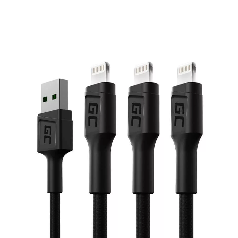   GreenCell kábel Ray USB Lightning 120cm iPhone iPad iPod Fehér LED gyorstöltő