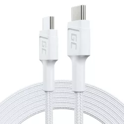   GreenCell kábel Fehér USB-C Type C 2m PowerStream gyorstöltő Power Delivery 60W Ultra Charge Quick Charge 3.0