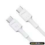 GreenCell kábel Fehér USB-C Type C 2m PowerStream gyorstöltő Power Delivery 60W Ultra Charge Quick Charge 3.0 - GreenCell