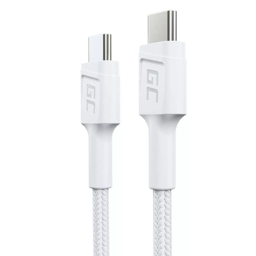 GreenCell kábel Fehér USB-C Type C 30cm PowerStream gyorstöltő Power Delivery 60W Ultra Charge Quick Charge 3.0 GreenCell kábel Fehér USB-C Type C 30cm PowerStream gyorstöltő Power Delivery 60W Ultra Charge Quick Charge 3.0