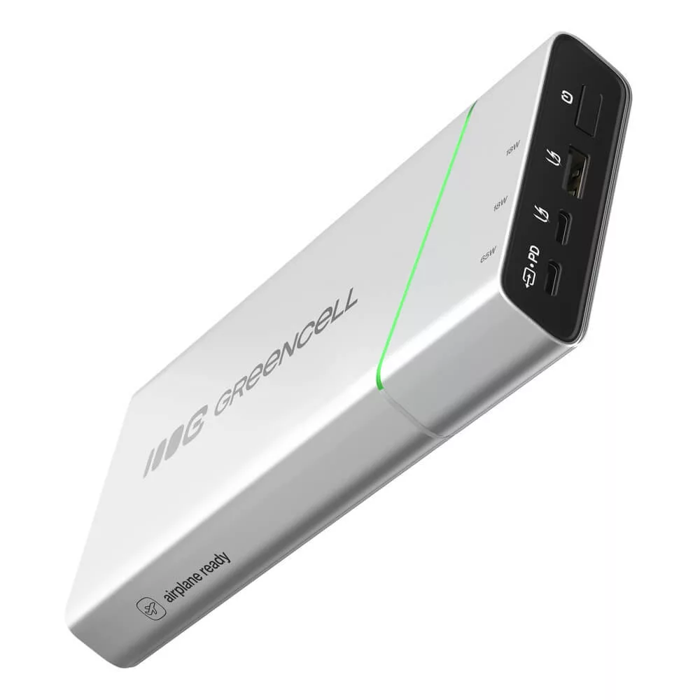 Powerbank GreenCell PowerPlay Pro 20800mAh 65W gyorstöltő PD Ultra Charge