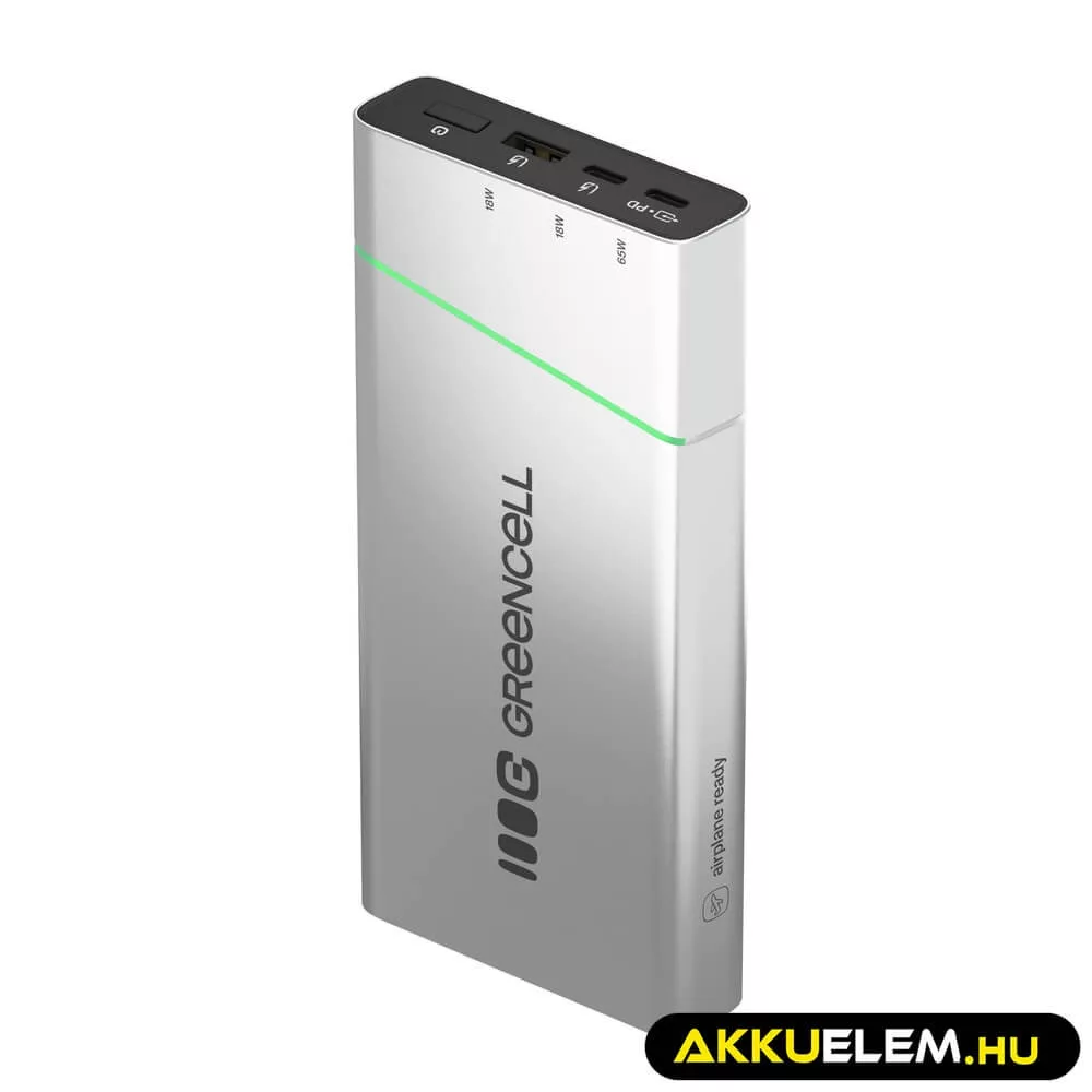 Powerbank GreenCell PowerPlay Pro 20800mAh 65W gyorstöltő PD Ultra Charge